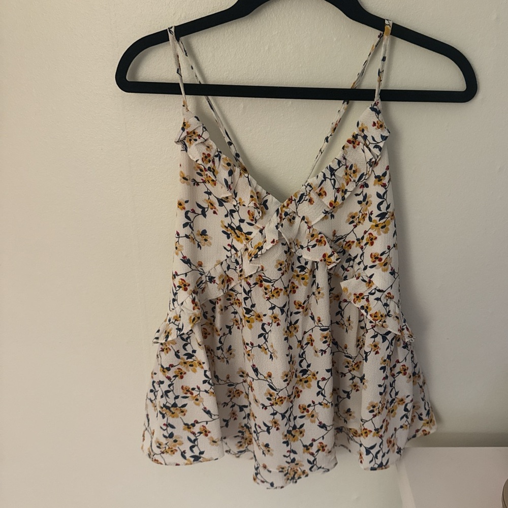 Chic Floral Camisole with Spaghetti Straps